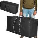 66 Gallon Extra Large Storage Bags 2 Pack Black XXL Heavy Duty Waterproof Moving Tote Bags for College Dorm, Travel, Clothes & Bedding Foldable Zippered Duffle with Handles