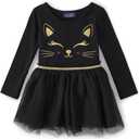 The Children's Place baby girls Heart Mesh Tutu Dress (3T, Black Cat)