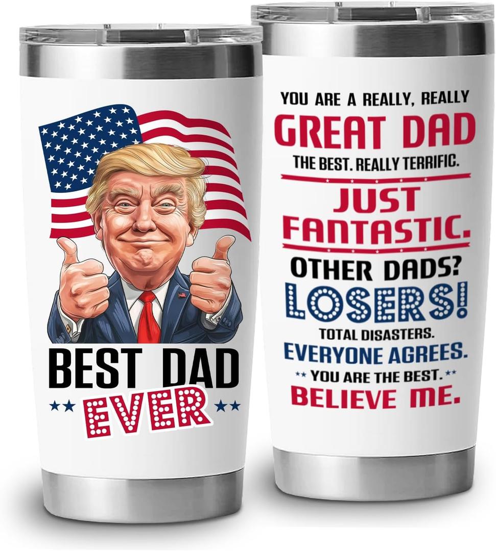 2 x Gifts for Dad from Daughter Son, Dad Birthday Gift, Birthday Gift for Him, Fathers Day Present Ideas for Men Husband, Best Dad Ever Gifts - 20 Oz Tumbler