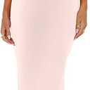 REORIA Women's Summer Cowl Neck Mesh Sleeveless Tank Dress Sexy Double Lined Bodycon Maxi Long Dresses (Large, Dew)