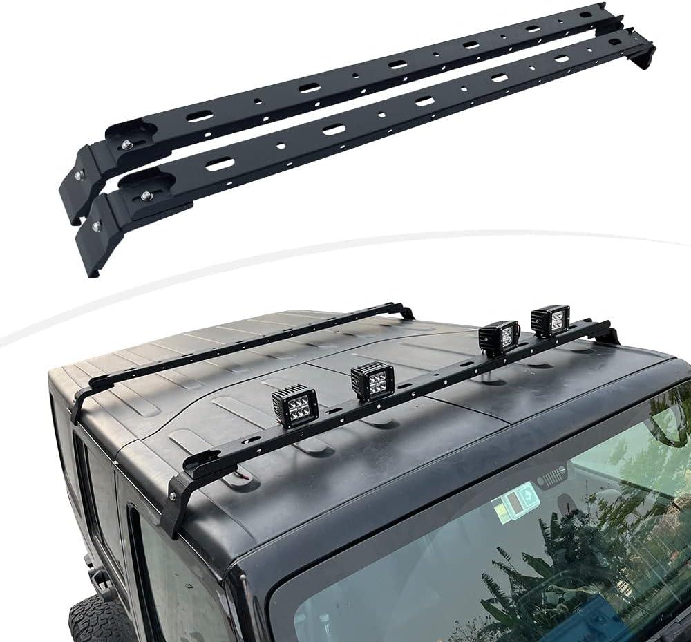 Steel Maximum Load 300 lbs Roof Rack Bars Kayak Cargo Carriers Crossbar roof Rack Compatible with Jeep Wrangler JK JL Gladiator JT 2007-2024 (4 Door Hard Top)