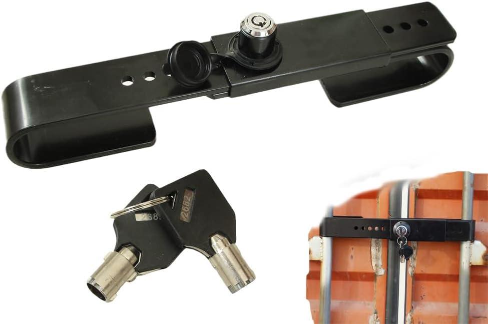 WJSKDQ Adjustable Steel Cargo Door Lock Shipping Container Locks Cargo Door Lock 2 Keys for Semi Trailer Trucks and Containers