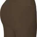 High Waisted Leggings for Women - Fold Over Tummy Control Yoga Leggings Compression Workout Athletic Gym Pants (Brown, L)