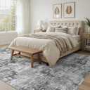 UERMEI 10x12 Area Rug for Living Room - Washable Neutral Modern Abstract Carpet, Non-Slip Soft Large Indoor Floor Rugs for Bedroom Home Office & Under Dining Table Decor, Grey Black