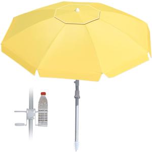 8FT Beach Umbrellas for Sand,Portable Outdoor Windproof Sun Umbrella with Push Button Tilt and Air Vent,UPF 50+ PU Coating for Patio Garden Pool Backyard
