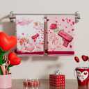 XCHI Love Hearts Cupid Rose Flower Valentine's Day Kitchen Towels Dish Towels 18x26 Inch Home Kitchen Decorations Hand Towels Set of 2 Drying Dishcloth