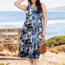 LARACE Plus Size Maxi Dresses for Curvy Women Summer Sleeveless Casual 2025 Long Dress L-5XL(A-Blue35,3X) (Blue, XXXL)