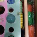 6-in-1 Wooden Montessori Toys for 1 Year Old, Mole-Tapping Game | Play The Xylophone | Frog Clock | Carrot Harvest Game | Spinning Gear, Baby Toy Gift for Early Learning (Pink)