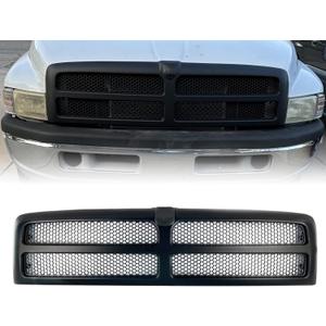 Front Mesh Grille for 1994-2002 Dodge Ram 1500 2500 3500 Pickup Truck Honeycomb Grill Insert (Black)