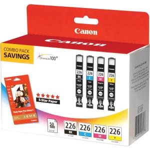 Canon CLI-226 ChromaLife 100+ Black/Color Ink Tanks & 50 Sheets Of Paper (4546B007)