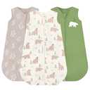 JELLYMONI Baby Sleep Sack 0-6 Months, 100% Cotton 3 Pack 0.5 TOG Baby Wearable Blanket Infant Sleep Sack with 2-Way Zipper Newborn Sleep Sacks (Small, Bear/Triangle/Green)