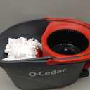 O-Cedar EasyWring Microfiber Spin Mop & Bucket Floor Cleaning System + 2 Extra Refills, Red/Gray