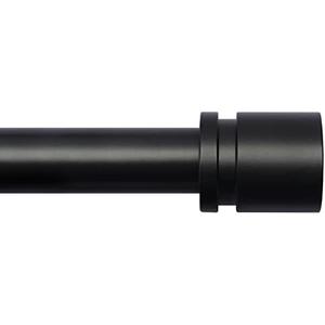 Byondeth Curtain Rods for Windows 16 to 144 Inches Adjustable Length 1 Inch Diameter Window Curtain Rod with Aluminium Finials, Black