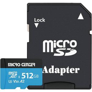 512GB microSDXC Card, 
Memory Card with Adapter for Smartphones, Tablets, Drones and Action Cameras