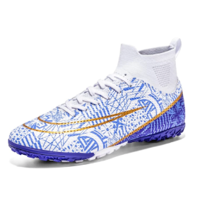 Men's Football Boots Indoor and Outdoor Football Shoes Sports Shoes Futsal Shoes TF Non-Slip Sole high top Football Boots, Size 36