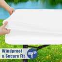 Moosfor Spandex 4 Foot Rectangle Table Cloth, Elastic Fitted Tablecloths for Picnic, Stretch Washable Patio Table Cover for Outdoor, Camping, Banquet and Parties (White, 24"x48")