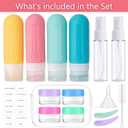 16pack Travel Bottles for Toiletries, TSA Approved LeakProof Squeezable Silicone Toiletry Containers for Shampoo, Conditioner, 3oz Portable Refillable Traveling Size Liquid Containers (16Pcs/Colorful) (EXP 12/26/36)