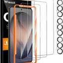 3 x Wiaocit 3 Pack Tempered Glass Screen Protector for Samsung Galaxy S26 Plus with 3 Pack Camera Lens Protector, 9H Hardness, Bubble Free, Case Friendly