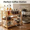 3 Tier Bamboo Matcha Station, coffee station organizer Shelf with Drawer for Kitchen Countertop, Tea Bar - Matcha Powder, Tools & Cup Organizer for Matcha Lovers, Home Baristas.