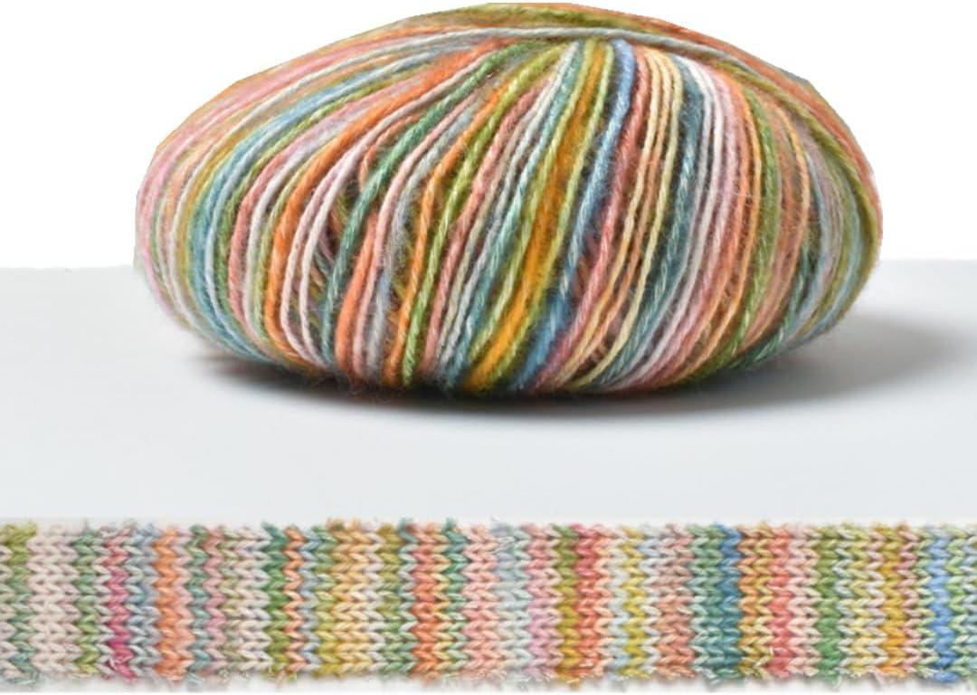 Lotus Yarns Cotton Acrylic Blend Yarn, Camouflage Colored, 3 Balls, Knit, Crochet for Scarf, Hat, Craft Lovers & Beginners (#01)