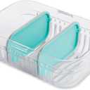 PackIt Mod Lunch Bento Food Storage Container, Mint Green, Shatterproof Crystal Clear Base, with Leak-resistant Dividers and Lid, Microwavable, Dishwasher Safe, Perfect for Meal Prep