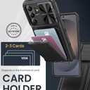SSLOTSCASE for Samsung Galaxy S26+ Plus Case with Card Holder & Kickstand & Slide Camera Lens Cover & Camera Stand & Wallet, Military-Grade Drop Protection Phone Case Cover for S26+ Plus 2026, Black