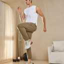 NORTHYARD Men's Joggers Athletic Workout Track Pants Running Gym Training Sweatpants with Zipper Pockets Open Hem (XX-Large, Darkkhaki)