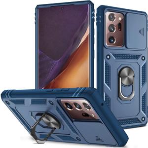 Case for Galaxy Note 20 Ultra, Shockproof Impact Resistant with Slide Lens Protective Cover for Samsung Galaxy Note 20/20 Ultra 5G (Blue)