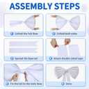 imprsv Bow Party Decorations 40x50in White Bow Decor, White Big Bows for Wedding Engagement Christmas Tree Giant Velvet Bow for Room Decor Party Decor
