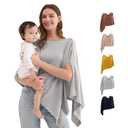 Momcozy Nursing Cover for Breastfeeding, Soft Privacy Poncho, Multi-Use Nursing Shawl, Portable Breast Feeding Covers for Women, Includes Laundry Bag (Grey) One Size