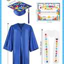 Romart Kindergarten Graduation Cap and Gown Set, Kids Toddler Pre-k Graduation Outfit 2026 with Sash Diploma Certificate Gift (Blue, M)
