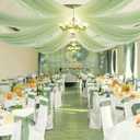 BBTO 6 Panels Sage Ceiling Drapes for Weddings 5 ft X10 ft Green Chiffon Curtain Wedding Ceiling Drapes Sheer Curtains Chiffon Draping Fabric for Ceremony Party Birthday Bridal