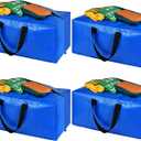 Heavy Duty Blue Moving Bags with Strong Zipper Handles Backpack Straps