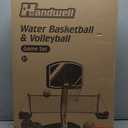 Pool Basketball Hoop&Pool Volleyball Net 2 in 1,Pool Toys Basketball Game with Weighted Base&Stand,2 Water Volleyball&2 Basketball and Pump,Summer Outdoor Family Party Pool Games for Kids Adults