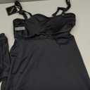 ZAFUL Womens Tankini Swimsuits Two Piece Bathing Suits Flowy Ruffle Swimwear with Shorts (Large, Black)