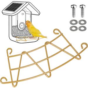 Perch Extender for Bird Buddy, Gold Metal Accessories for Bird Buddy, Custom-Fit Extended Perch with Screws and Washers, Durable Weather-Resistant Add-On for Bird Watching