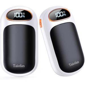 Rechargeable Hand Warmer 2 Pack, LED Display & 4 Levels, Ultrathin Electric Hand Warmers Portable USB Pocket Heater Fits Gloves for Hunting Essentials, Camping, Raynauds, Gifts for Christmas