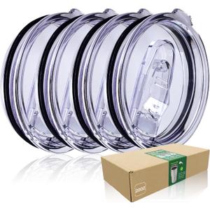 4 Replacement Lids for 20oz Stainless Steel Tumbler Lids-Replaces Only Covers With a Top Diameter of 3.4 inchesBottom Diameter of 3.23 inches
