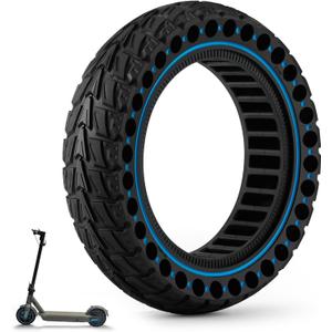 HAONAIMO 10" x 2.5 Solid E Scooter Tires - Replacement Rubber Wheels 60/70-6.5 for Ninebot Max G30/G30D/G30E/G30LP - 10 Inch Honeycomb Tire - Durable & Studless Tire- Blue