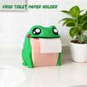 Frog Toilet Paper Holder, Funny Toilet Roll Towel Free Standing Dispenser, 3D Printed Cute Animal Tissue Paper Storage for Bathroom, Gift. Green