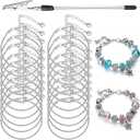 ZYEHXED 20PCS Snake Chain Charm Bracelet with Bracelet Helper Adjustable Snake Bracelet Chains with Lobster Clasp Extender Chain for Women DIY Jewelry Making Supplies
