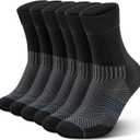 PAPLUS 3 Pairs Running Compression Socks for Men & Women, Atheltic Crew Socks with Cushion, Arch Support for Hiking, Cycling (XL)