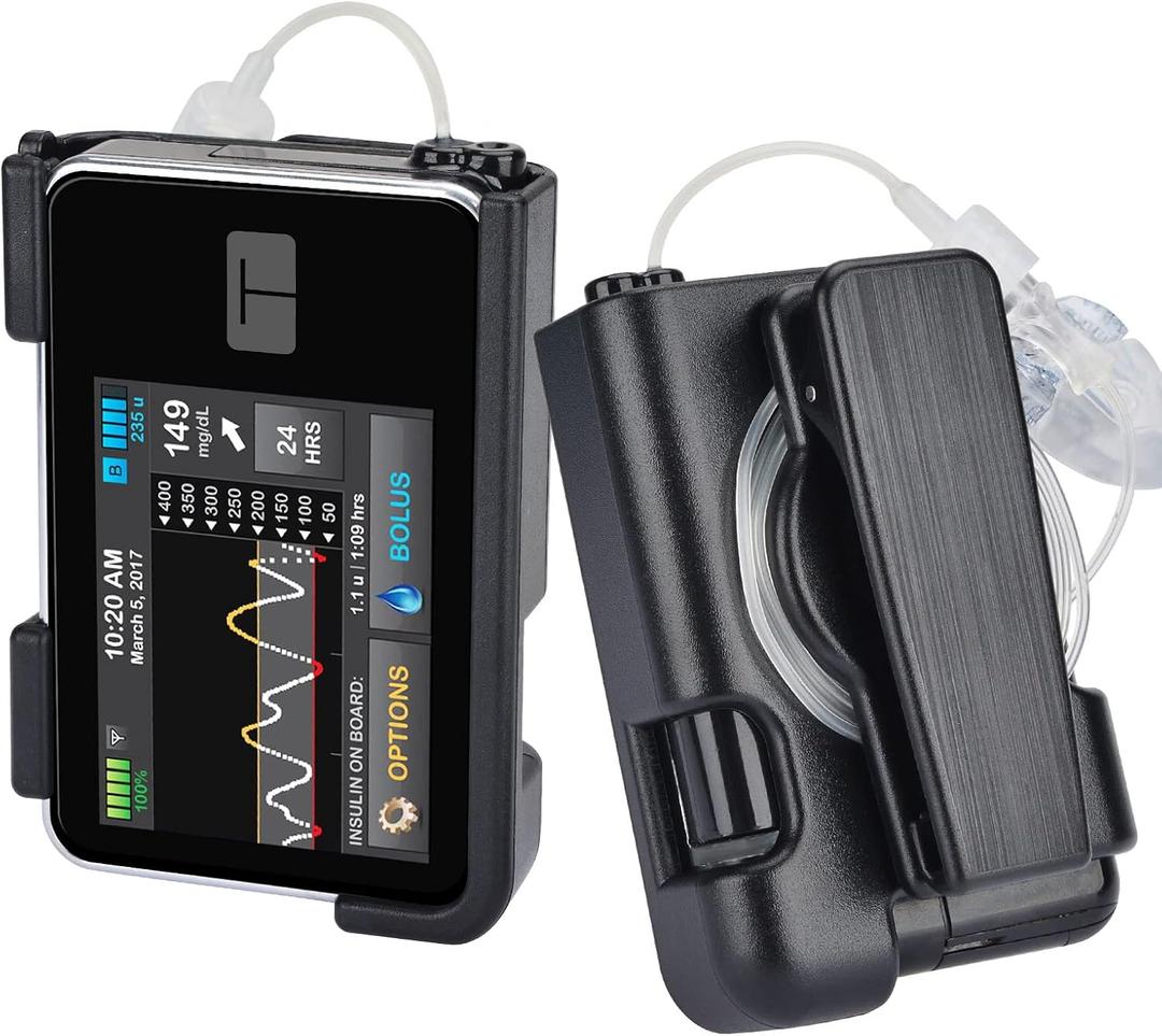 Tslim x2 Pump Case with 360 Rotatable Clip, Compatible with t:Slim, t:Slim G4 (Black)