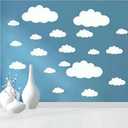 Big Clouds Wall Decals Removable DIY Large Vinyl Sticker Self Adhesive Wallpaper for Living Room Nursery Children Baby Kids Boys Girls Bedroom Decor Home Art Mural Dec
