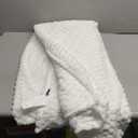 BEDELITE Fleece Throw Blanket for Couch & Bed - 3D Jacquard Decorative White Blanket, Super Soft and Cozy Warm Fuzzy Blanket All Seasons Suitable, 50x60Inches