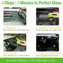 3PCS Clear Vision Windshield Cleaner, Automotive Oil Film Cleaning Brush for Car Windows, Windshield Oil Film Remover for Car,Truck,RV Windows and All Glass Surfaces