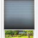Redi Shade No Tools Easy Lift Trim-at-Home Cordless Pleated Light Filtering Fabric Shade Gray, 36" W x 64" L, (Fits Windows 19 in - 36 in)