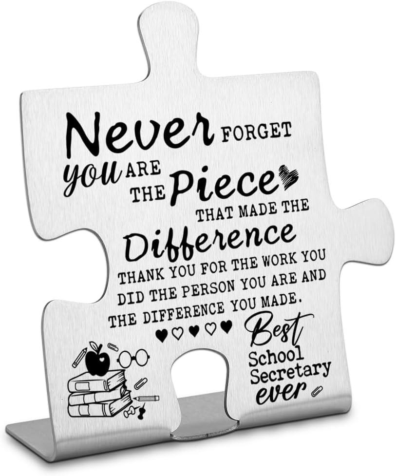 Thank you Appreciation gifts for School Secretary, School Secretary gifts Gift, Going Away Gift Retirement Gift for Coworker Boss, School Secretary Gift Decorative Signs Plaque-DX175