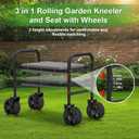 NIUXX Garden Kneeler and Seat with 360 Wheels: 3-in-1 Rolling Garden Stool with Extendable Legs - Foldable Garden Seat with Thick Pad & Tool Pouches - Heavy Duty Gardening Bench for Seniors
