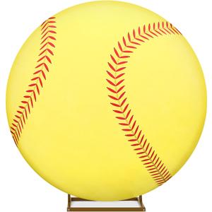 VitalCozy 6.5Ft Round Spandex Backdrop Cover - Sports Theme Arch Backdrop for Party & Photography - Birthday Decoration, No Stand or Balloons Included (Yellow and White) VitalCozy 6.5Ft Round Spandex Backdrop Cover - Sports Theme Arch Backdrop for Party & Photography - Birthday Decoration, No Stand or Balloons Included (Yellow and White)